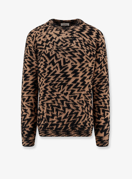 Laneus Wool Blend Sweater Camel-Black