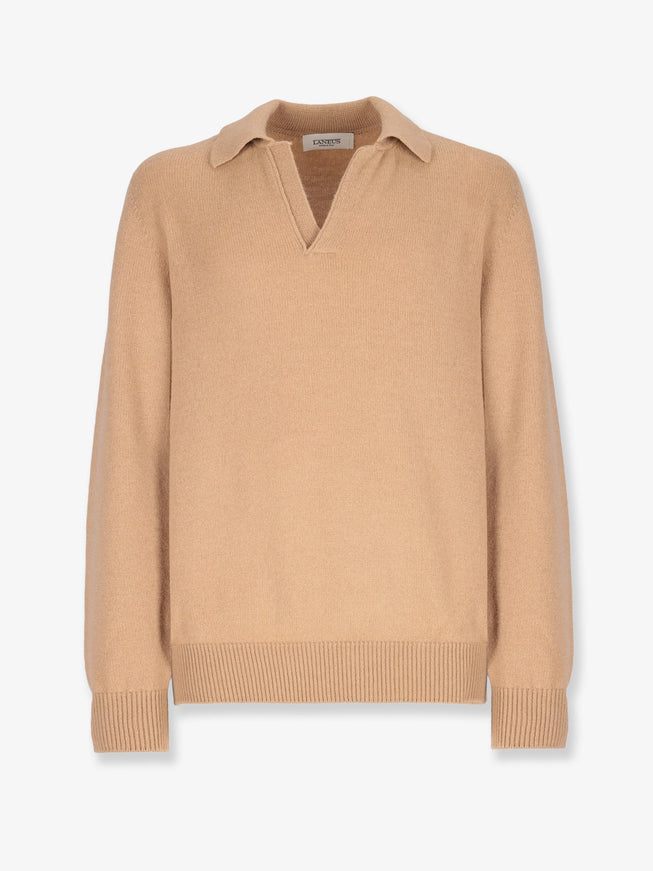 Laneus Merino Wool And Cashmere Blend Sweater Cammello