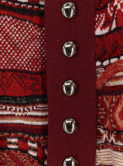 Laneus Cardigan With Multicolored Inlays