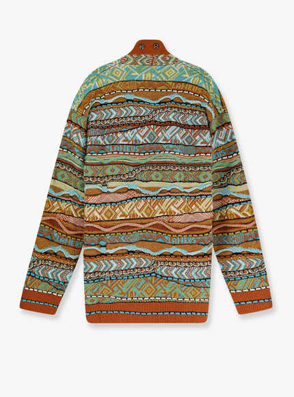 Laneus Cardigan With Multicolored Inlays