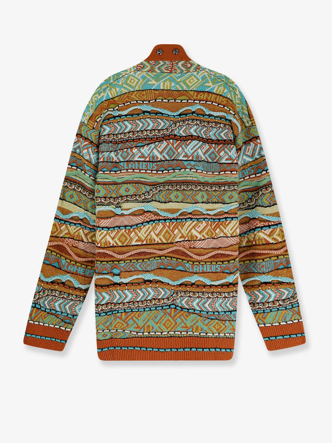 Laneus Cardigan With Multicolored Inlays