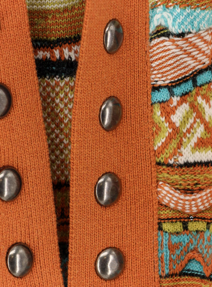 Laneus Cardigan With Multicolored Inlays
