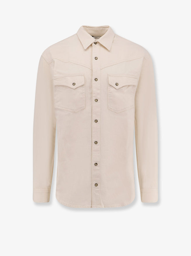 Lardini White Denim Shirt Bianco