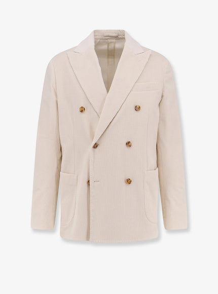 Lardini Roma Pure Virgin Wool Double-Breasted Blazer Bia