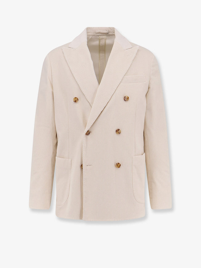 Lardini Roma Pure Virgin Wool Double-Breasted Blazer Bia