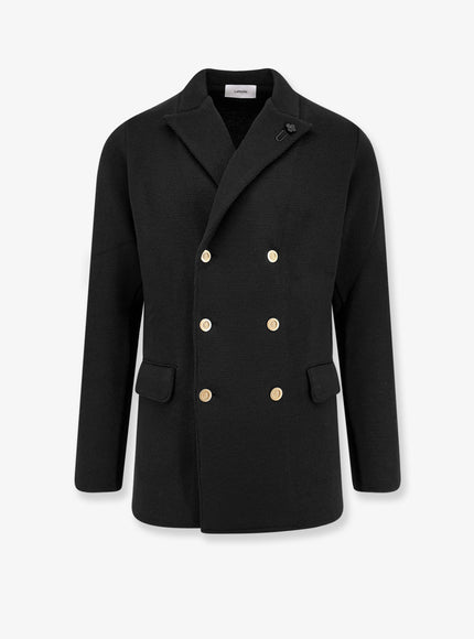 Lardini Knitted Blazer With Iconic Brooch Nero