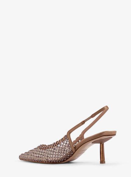 Le Silla Gilda Certified Nylon And Rhinestones Slingback Pumps