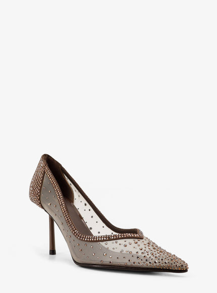 Le Silla Nicole Mesh Pumps With Rhinestones