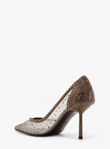 Le Silla Nicole Mesh Pumps With Rhinestones
