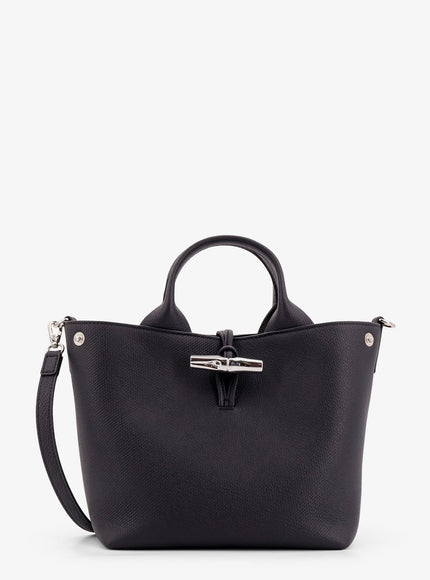 Longchamp Paris Le Roseau Leather Shoulder Bag Uni Nero