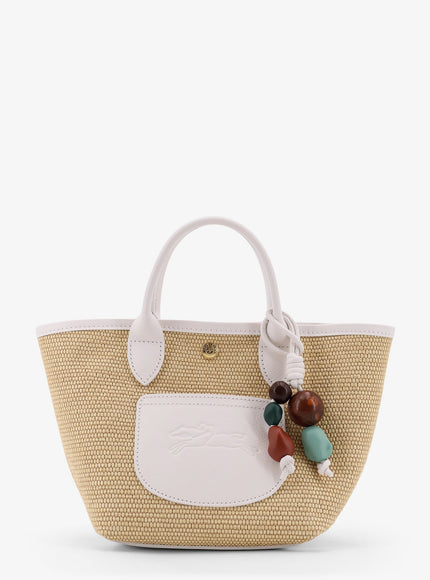 Longchamp Paris Le Panet Pliage Céramique Rafia Shoulder Bag Uni Blanc