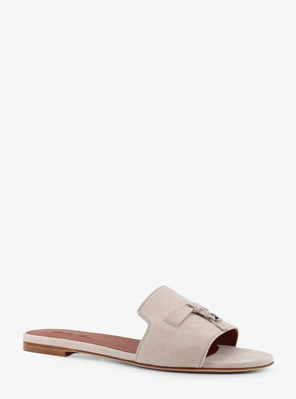 Loro Piana Summer Charms Suede Flat Sandals