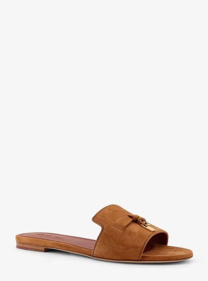 Loro Piana Summer Charms Suede Flat Sandals