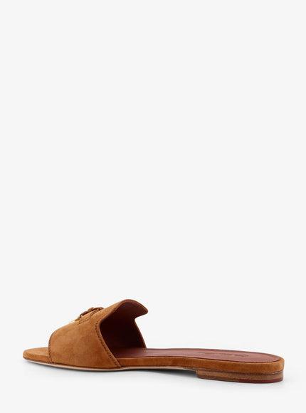 Loro Piana Summer Charms Suede Flat Sandals