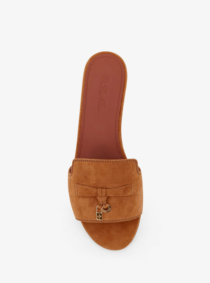 Loro Piana Summer Charms Suede Flat Sandals