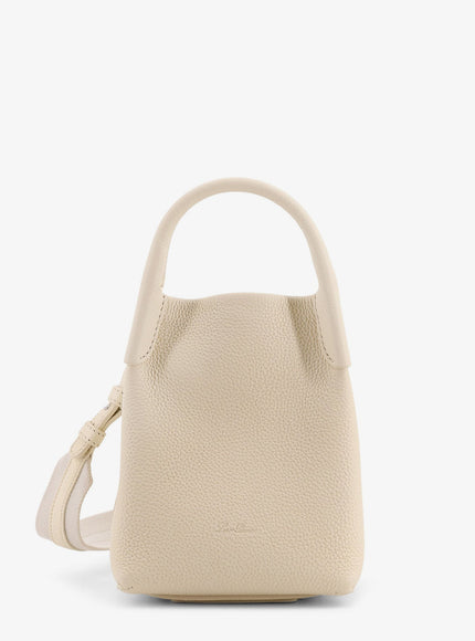 Loro Piana Bale Micro Leather Bucket Bag Uni Whisper White