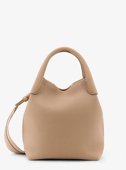 Loro Piana Bale Small Leather Bucket Bag Uni Light Mastic