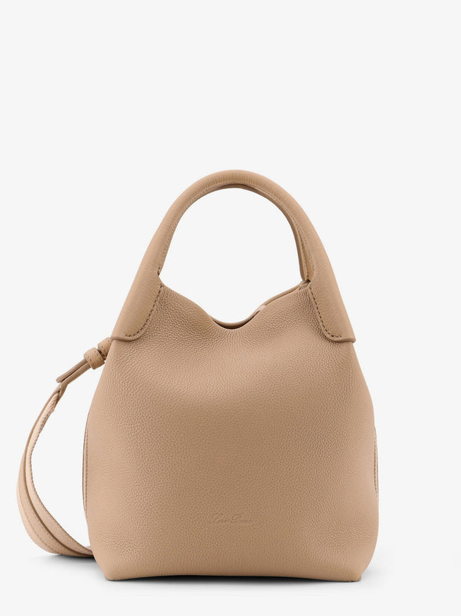 Loro Piana Bale Small Leather Bucket Bag Uni Light Mastic