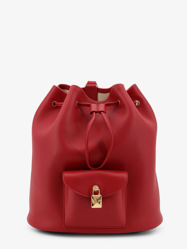 Loro Piana Extra Drawstring L27 Leather Backpack Uni Frozen Redcurrant Sun Gold