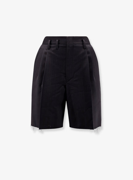 Maison Margiela Striped Virgin Wool Shorts Black Blue