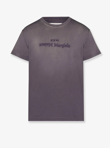 Maison Margiela Cotton T-Shirt With Rewashed Effect Aubergine