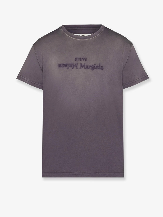 Maison Margiela Cotton T-Shirt With Rewashed Effect Aubergine