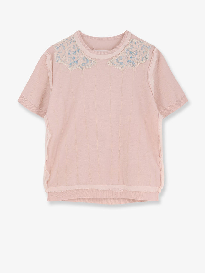 Maison Margiela Virgin Wool Sweater Pale Pink