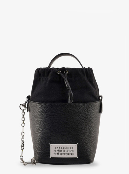 Maison Margiela 5Ac Bucket Small Leather Bucket Bag Uni Black