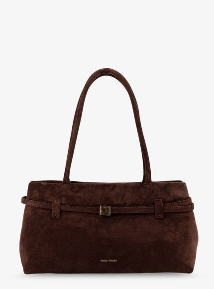 Manu Atelier Le Cambon East West Suede Shoulder Bag Uni Deep Brown