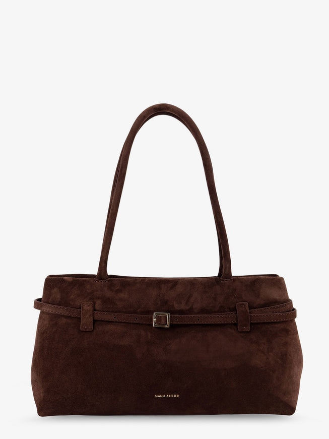 Manu Atelier Le Cambon East West Suede Shoulder Bag Uni Deep Brown