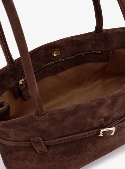 Manu Atelier Le Cambon East West Suede Shoulder Bag