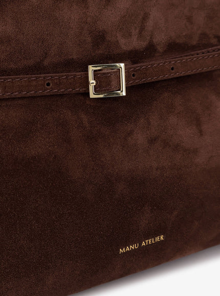 Manu Atelier Le Cambon East West Suede Shoulder Bag