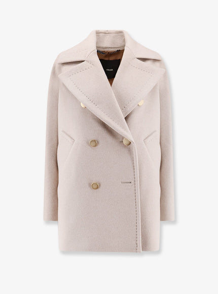 Max Mara Berta Cashmere Peacoat With Gold Metal Buttons 40 One Color