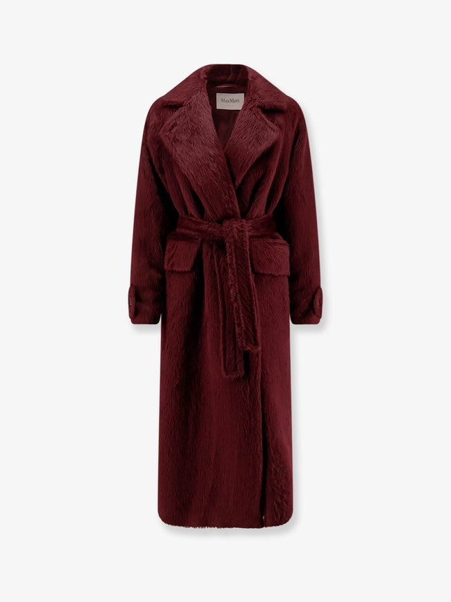 Max Mara Albata Alpaca And Wool Coat Ciliegia