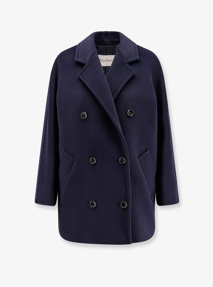 Max Mara Rebus Virgin Wool And Cashmere Coat Blu Marino