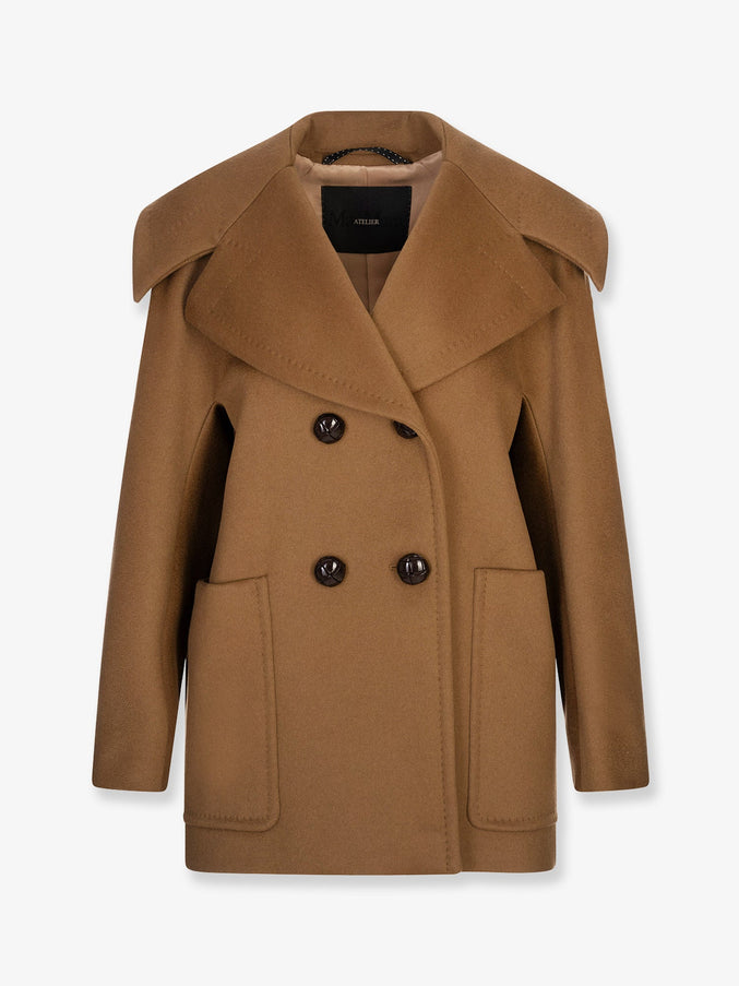 Max Mara Mario Double Breasted Cashmere Coat Cammello