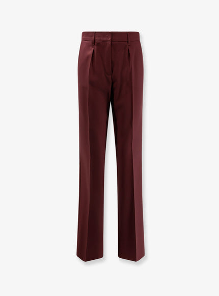 Max Mara Cannes Virgin Wool Trousers Ciliegia