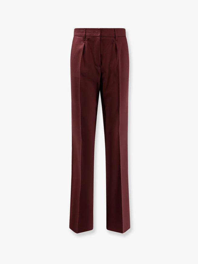 Max Mara Cannes Virgin Wool Trousers Ciliegia
