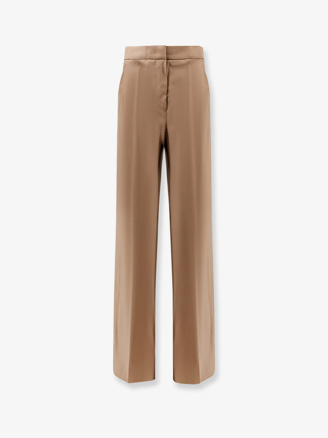 Max Mara Fernet Virgin Wool Trousers Nocciola