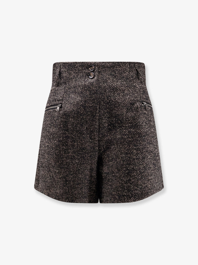 Max Mara Bolzano Wool Blend Shorts Marrone
