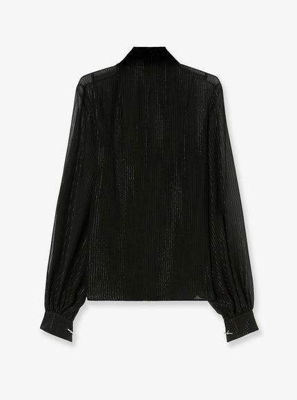 Max Mara Scafati Silk Shirt With Lurex Profiles