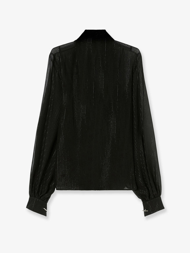 Max Mara Scafati Silk Shirt With Lurex Profiles