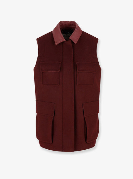 Max Mara Aeroso Wool, Alpaca And Cashmere Sleeveless Coat Ciliegia