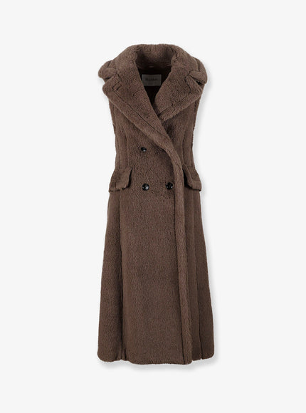 Max Mara Boario Sleeveless Alpaca Blend Coat Marrone Bronzo