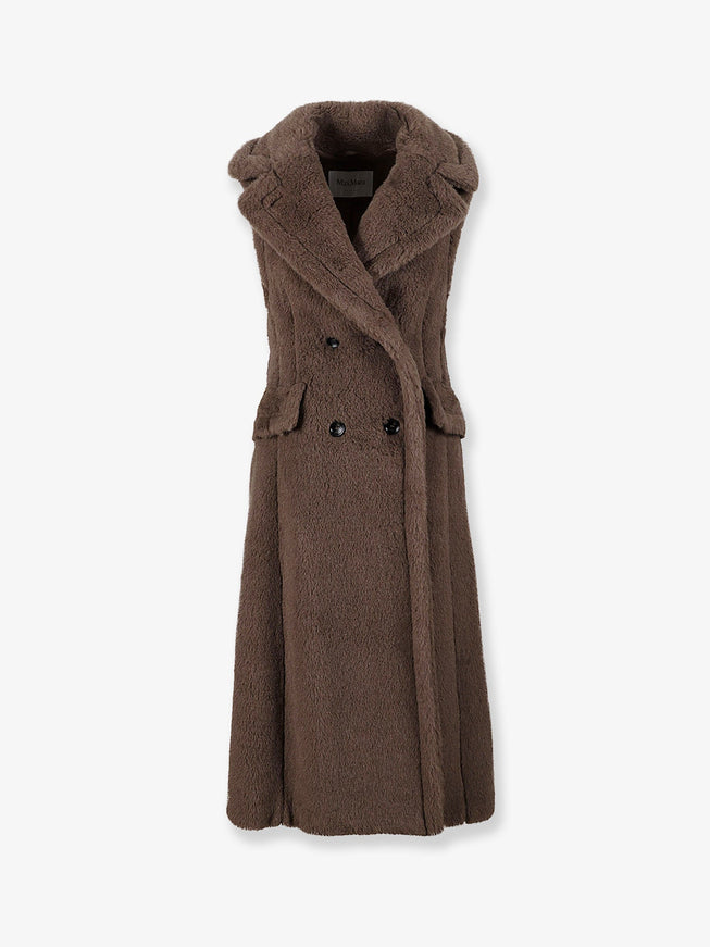 Max Mara Boario Sleeveless Alpaca Blend Coat Marrone Bronzo