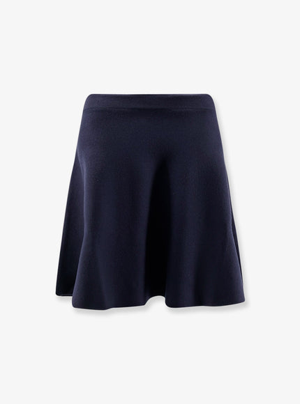 Max Mara Ubalda Virgin Wool Skirt Blu Marino