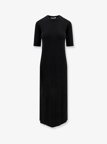 Max Mara Orafo Viscose Blend Midi Dress Nero