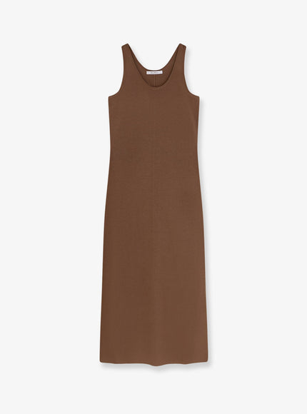 Max Mara Aceri Virgin Wool Long Dress Nocciola