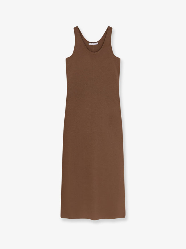 Max Mara Aceri Virgin Wool Long Dress Nocciola