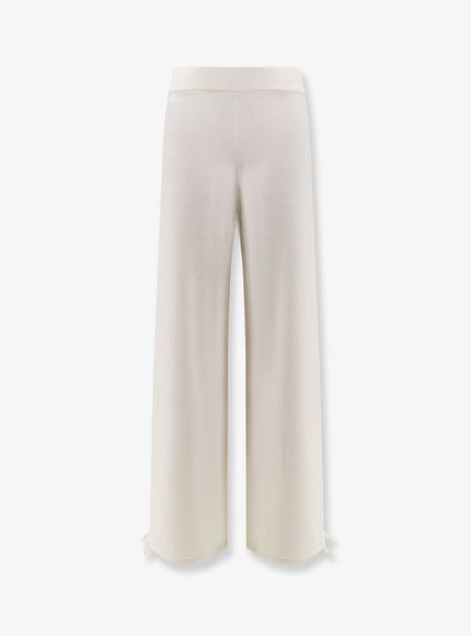 Max Mara Nigeria Pure Virgin Wool Trousers Bianco